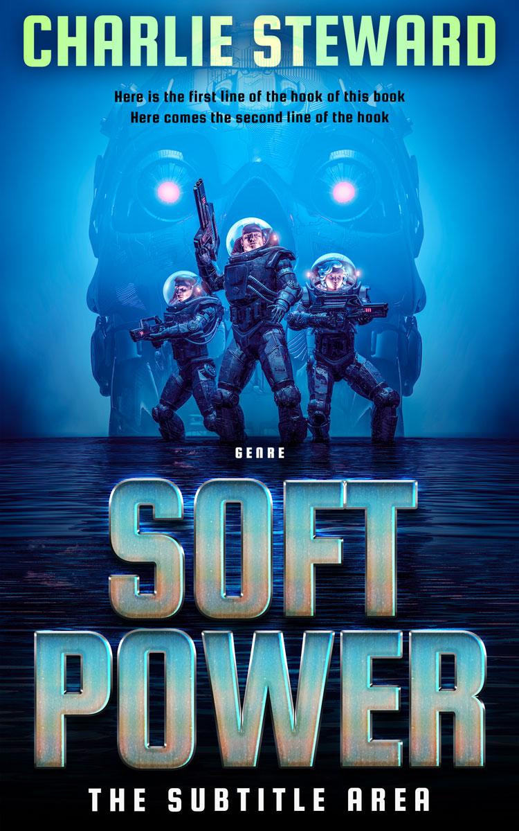 2D view of Premade Science Fiction Book Cover - Bunting