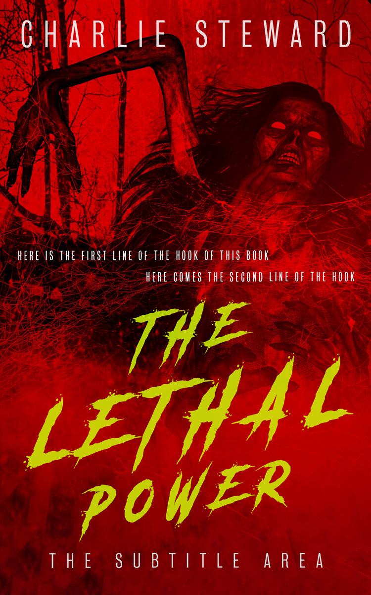 2D view of Premade Horror Book Cover - Dark Burgundy