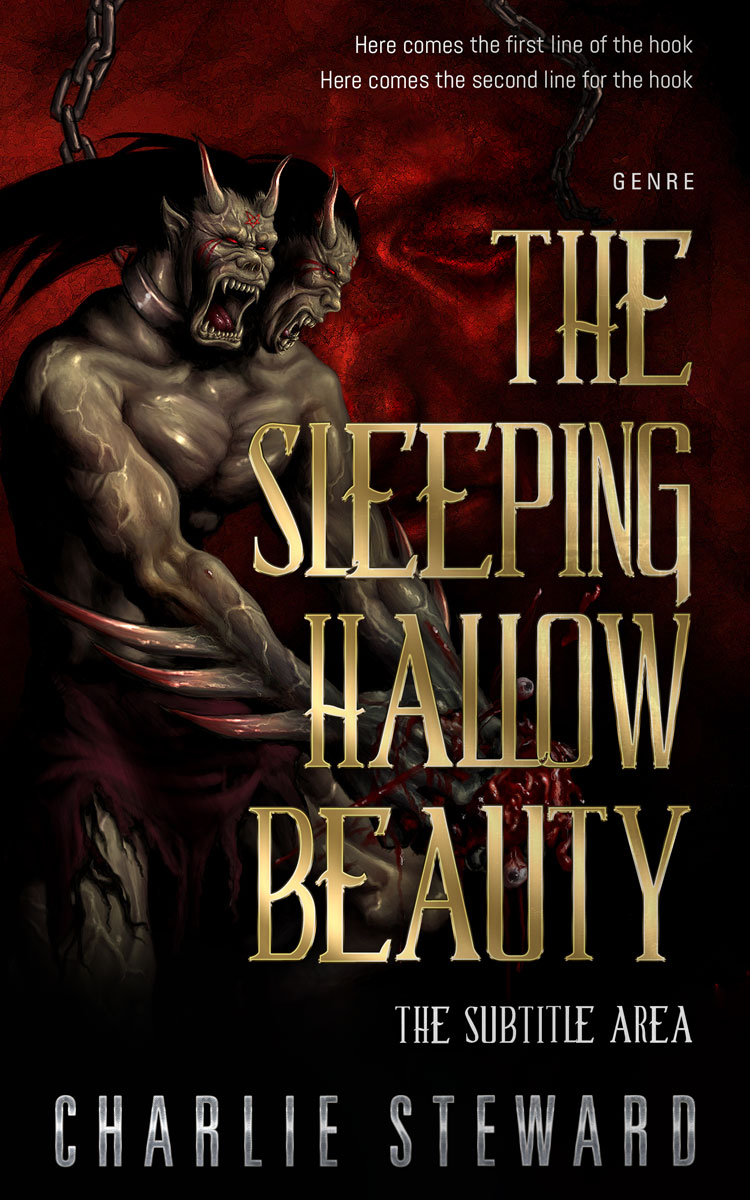 2D view of Premade Fantasy Book Cover - Asphalt