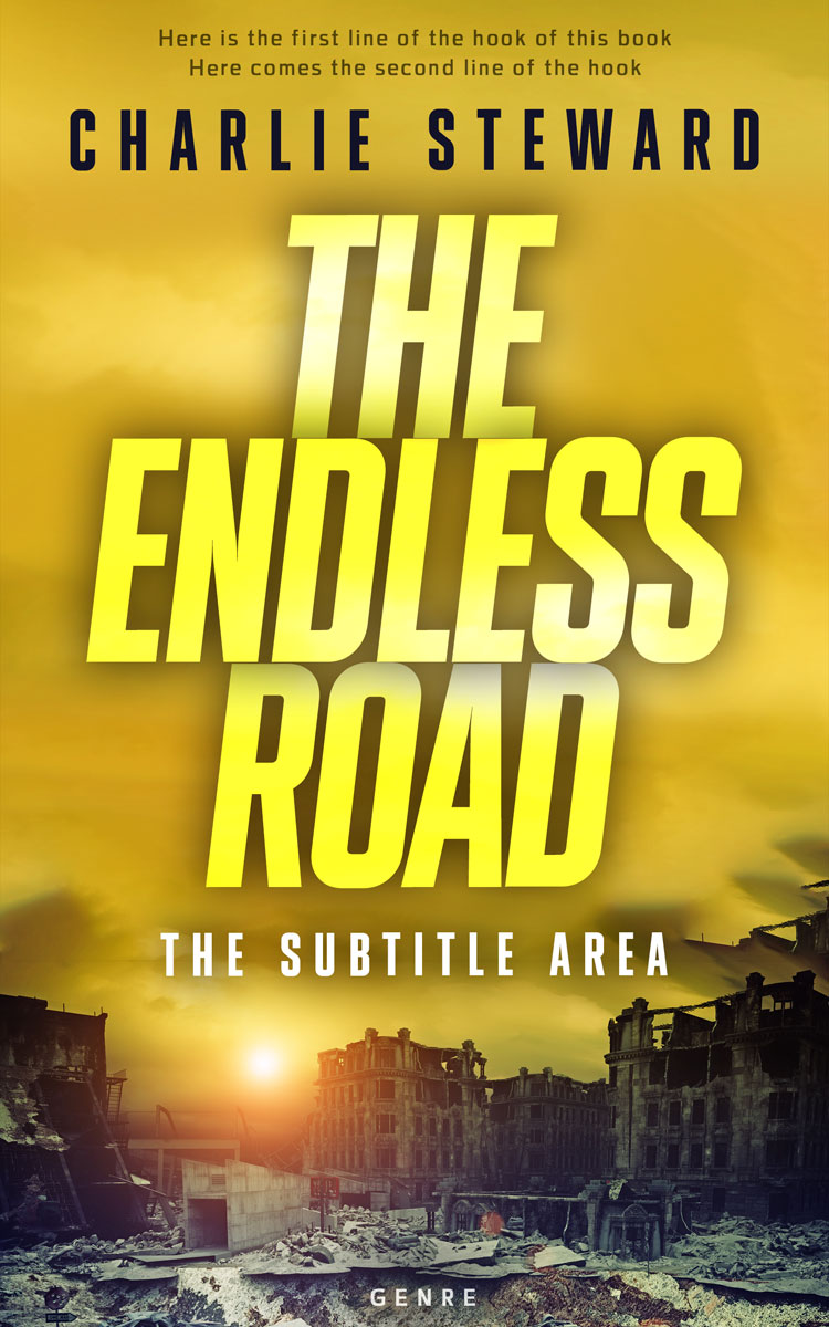 2D view of Premade Apocalyptica Book Cover - Old Gold