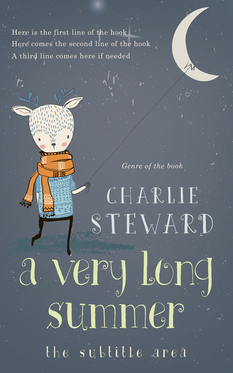 2D view of Premade Children's Book Cover - Shuttle Gray