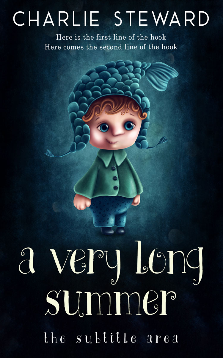 2D view of Premade Abstract Book Cover - Firefly