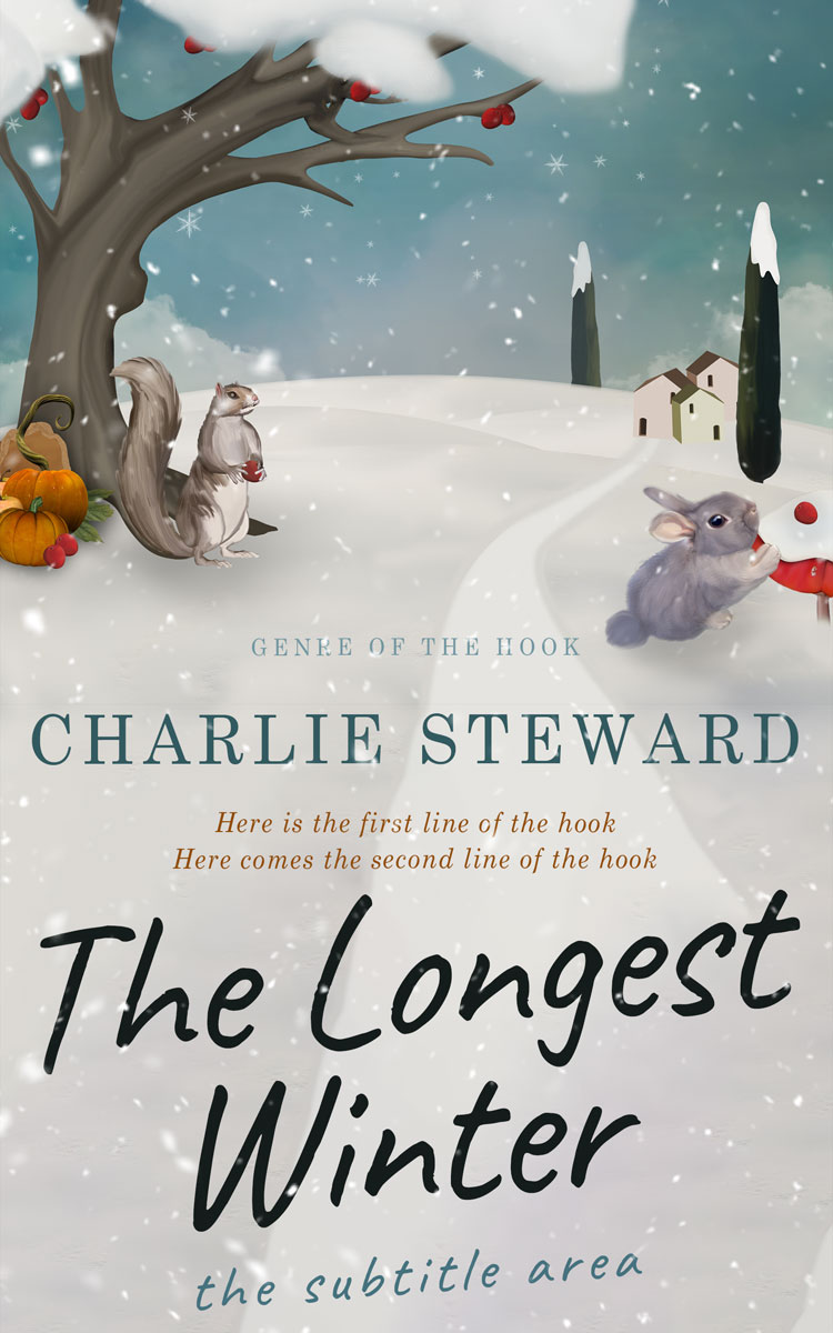 2D view of Premade Nature Book Cover - Timberwolf