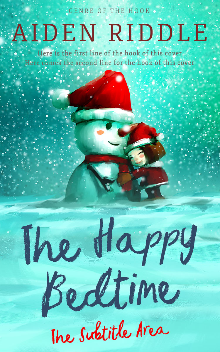 2D view of Premade Children's Book Cover - Aquamarine Blue