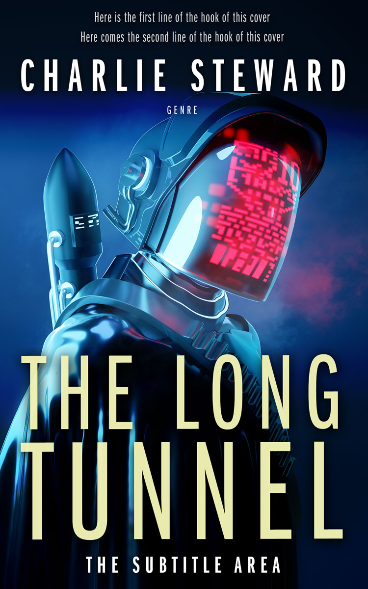 2D view of Premade Science Fiction Book Cover - Clam Shell