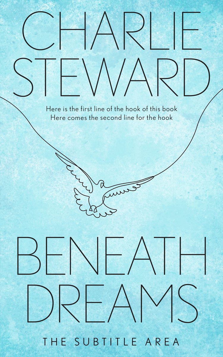 2D view of Premade Poetry Book Cover - Blizzard Blue