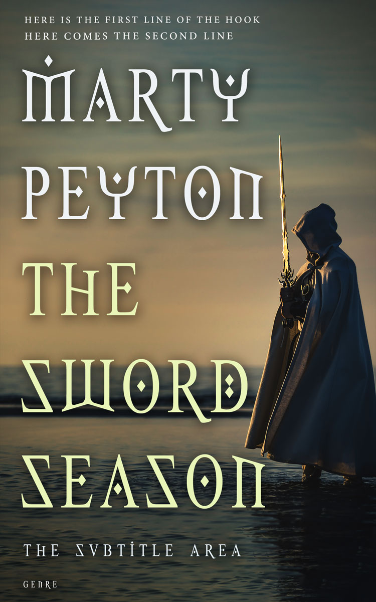 2D view of Premade Fantasy Book Cover - Lunar Green