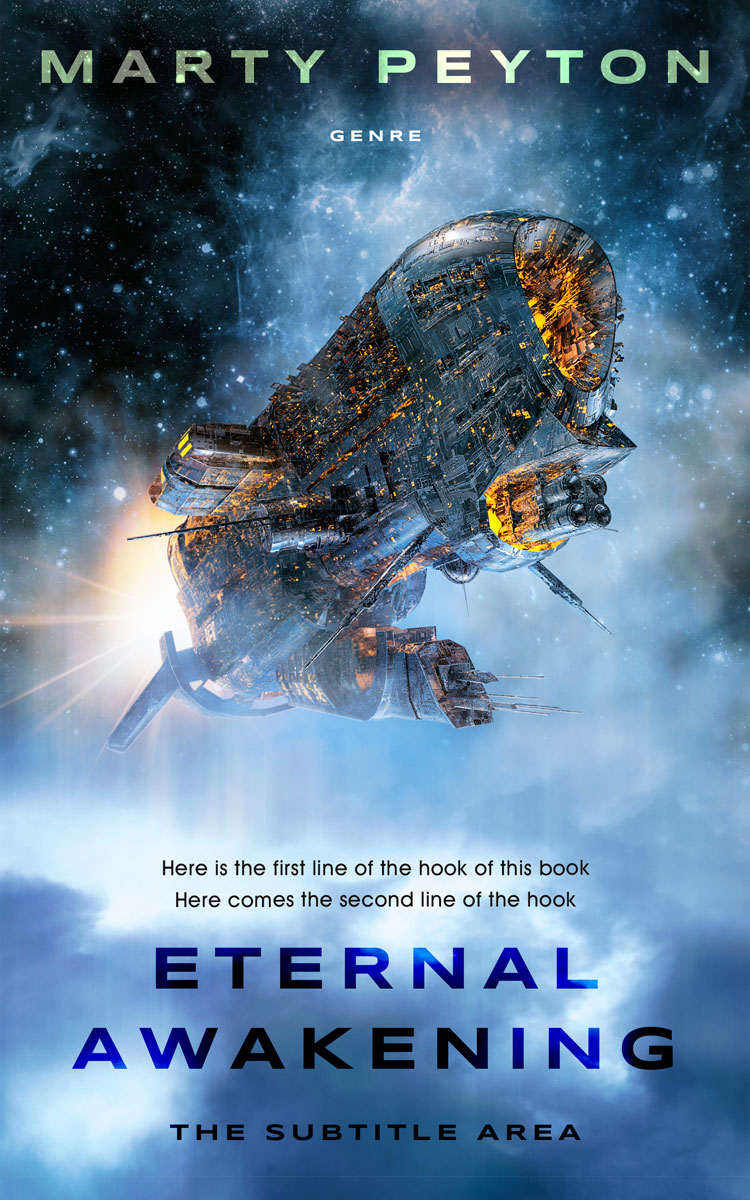 2D view of Premade Science Fiction Book Cover - Kashmir Blue