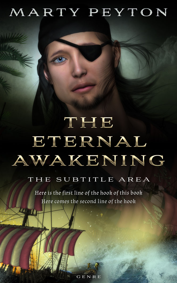 2D view of Premade Action & Adventure Book Cover - Hillary