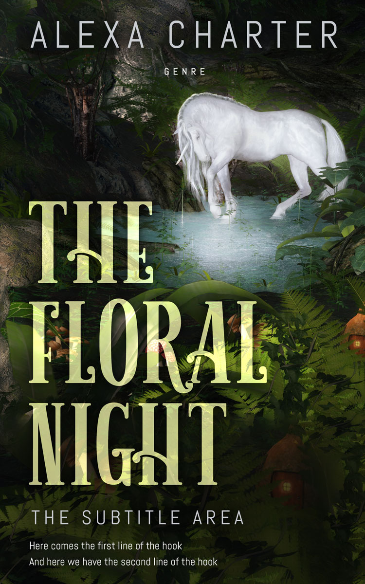 2D view of Premade Fantasy Book Cover - Rangoon Green