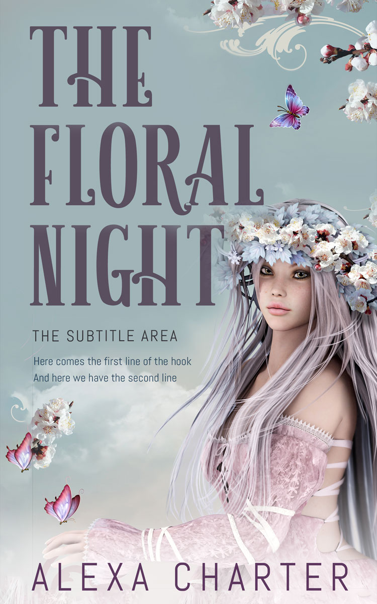 2D view of Premade Fantasy Book Cover - Gray Chateau