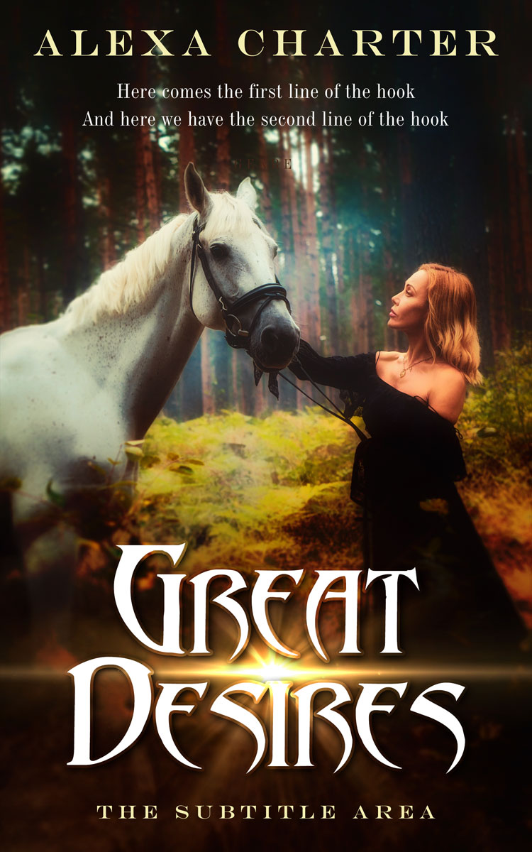 2D view of Premade Romance Book Cover - Oil