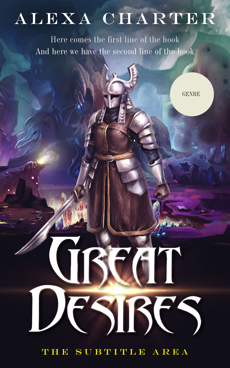 2D view of Premade Fantasy Book Cover - Blackcurrant