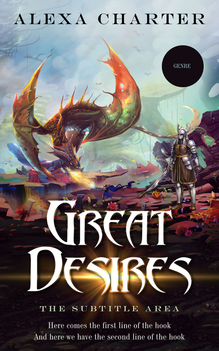 2D view of Premade Fantasy Book Cover - Cocoa Brown