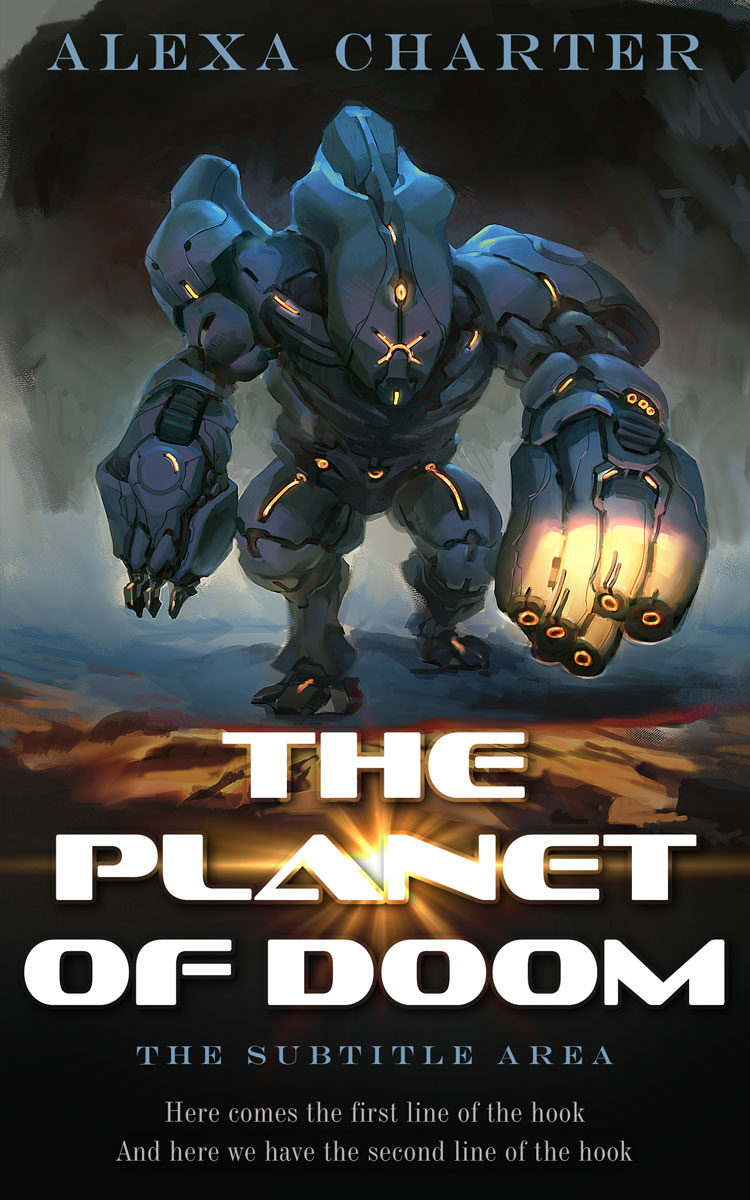 2D view of Premade Science Fiction Book Cover - Shark