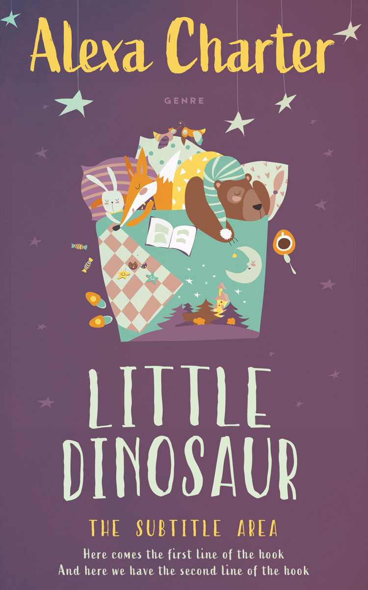 2D view of Premade Children's Book Cover - Eggplant