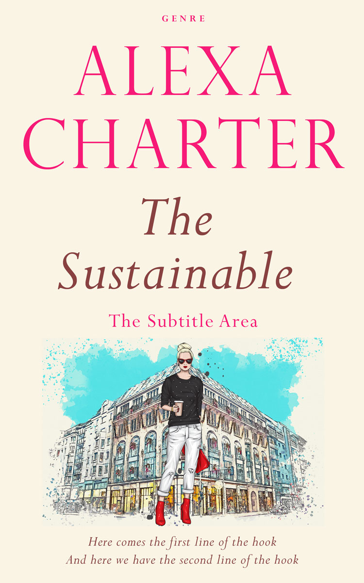 2D view of Premade Abstract Book Cover - White Linen