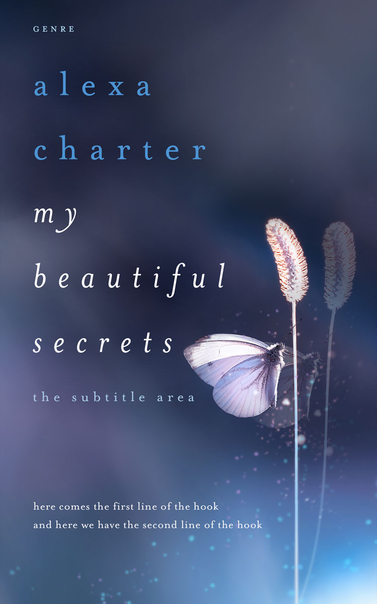 2D view of Premade Nature Book Cover - Oxford Blue