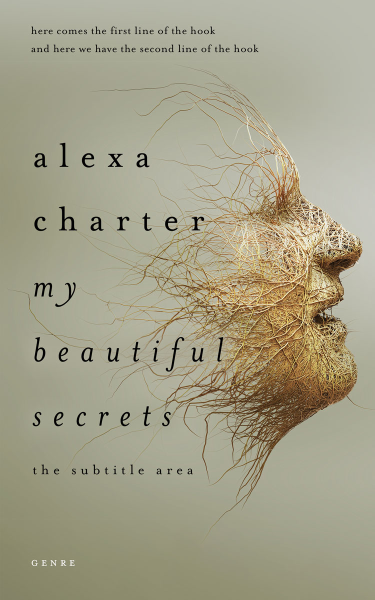 2D view of Premade Abstract Book Cover - Gray Olive