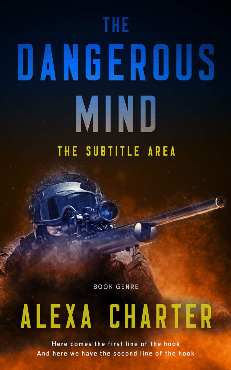 2D view of Premade Action & Adventure Book Cover - Cocoa Brown