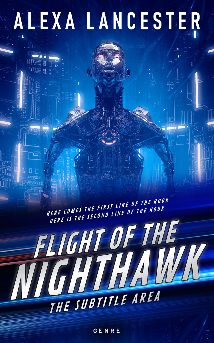 2D view of Premade Science Fiction Book Cover - Deep Sapphire