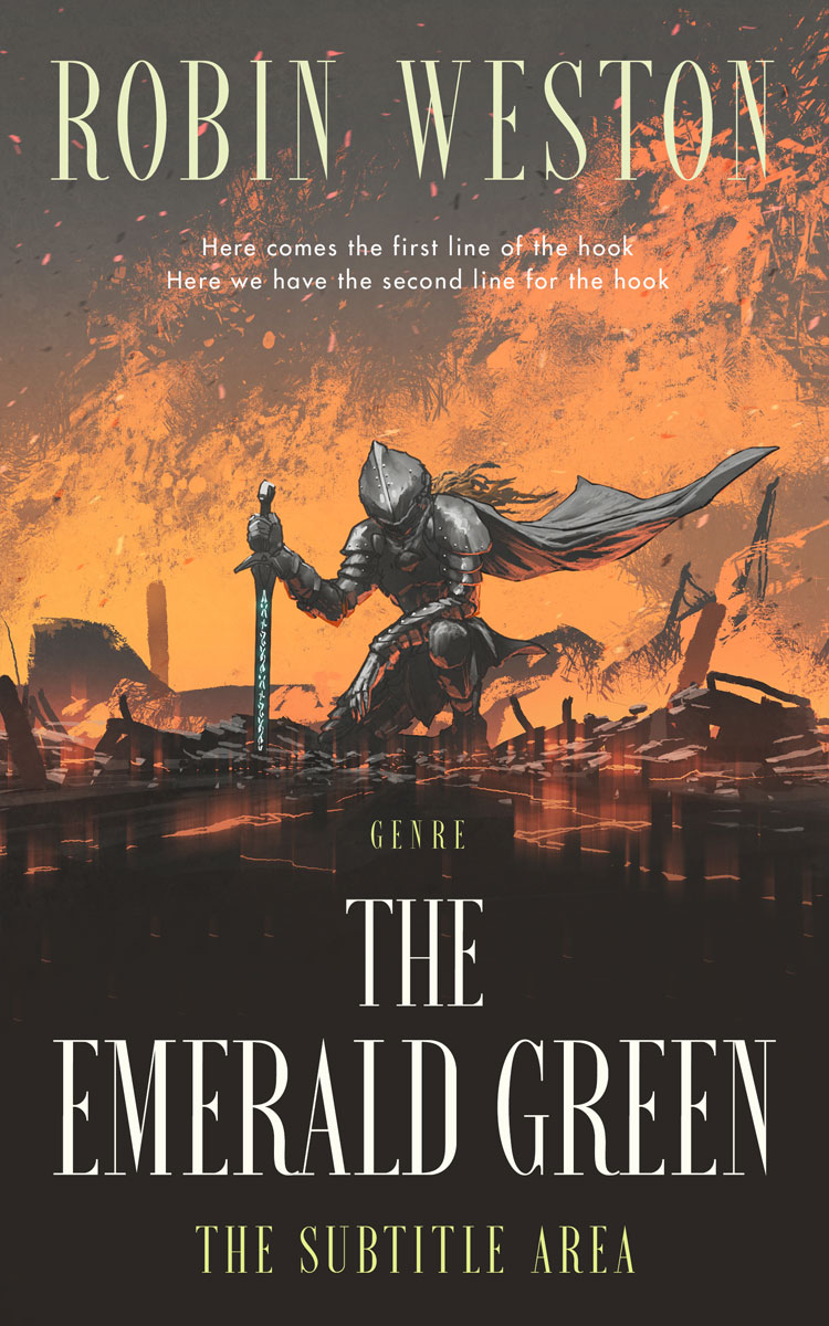 2D view of Premade Fantasy Book Cover - Taupe