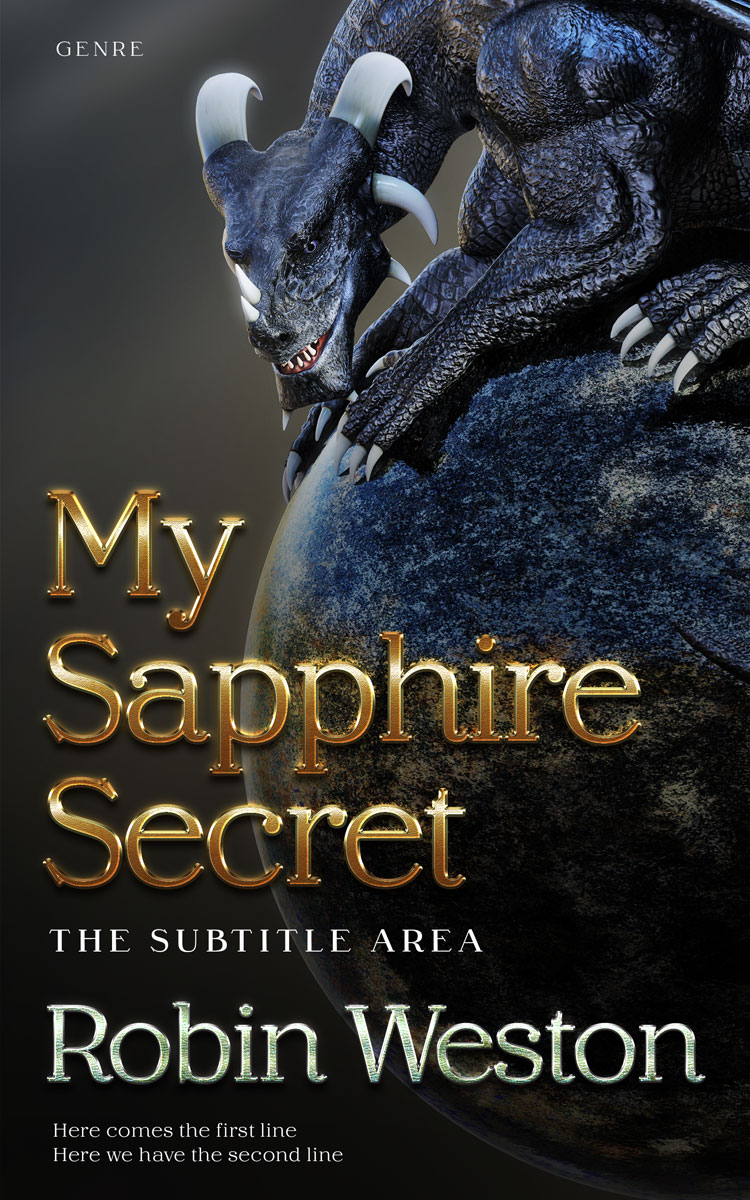 2D view of Premade Fantasy Book Cover - Shark