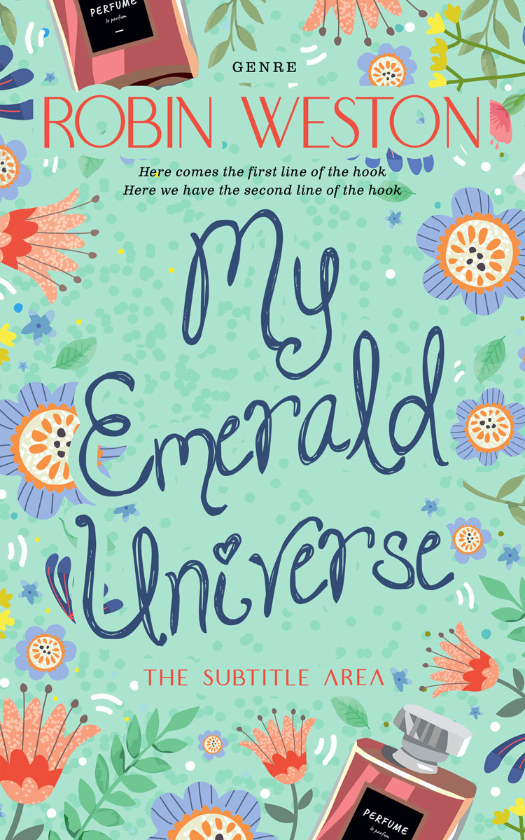 2D view of Premade Chick Lit Book Cover - Fringy Flower