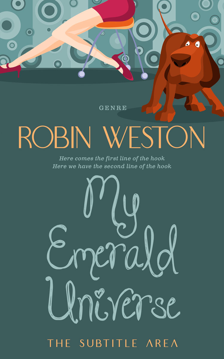 2D view of Premade Chick Lit Book Cover - Mineral Green