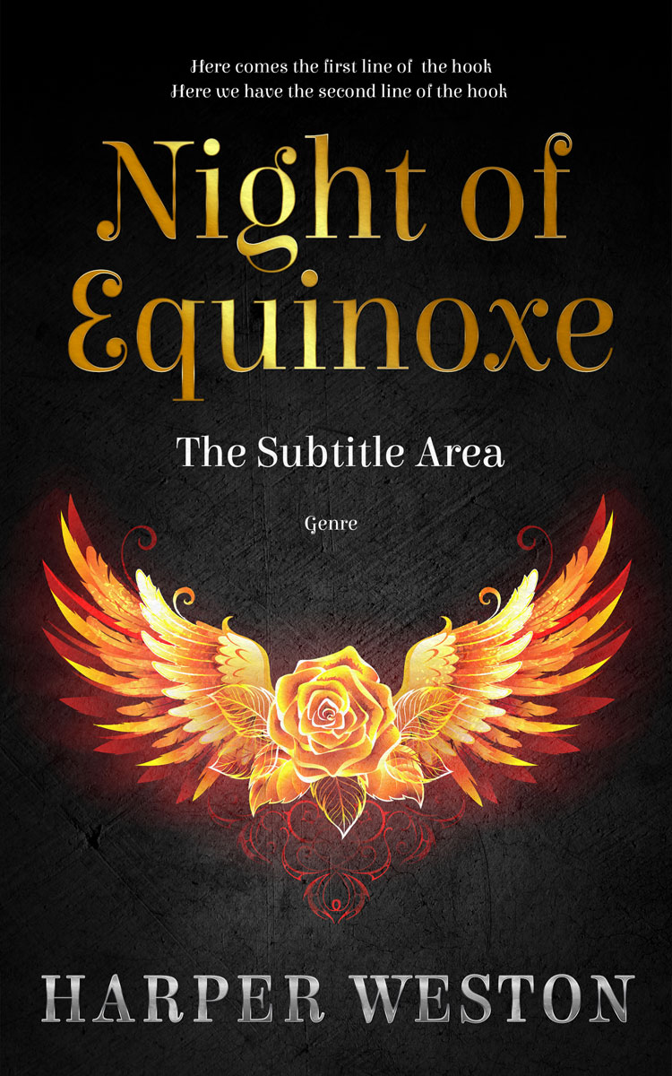 2D view of Premade Romance Book Cover - Cod Gray