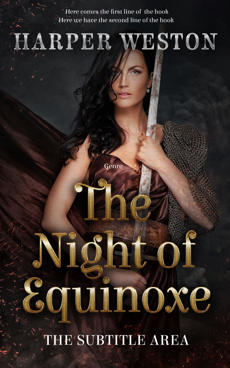 2D view of Premade Fantasy Book Cover - Cocoa Brown