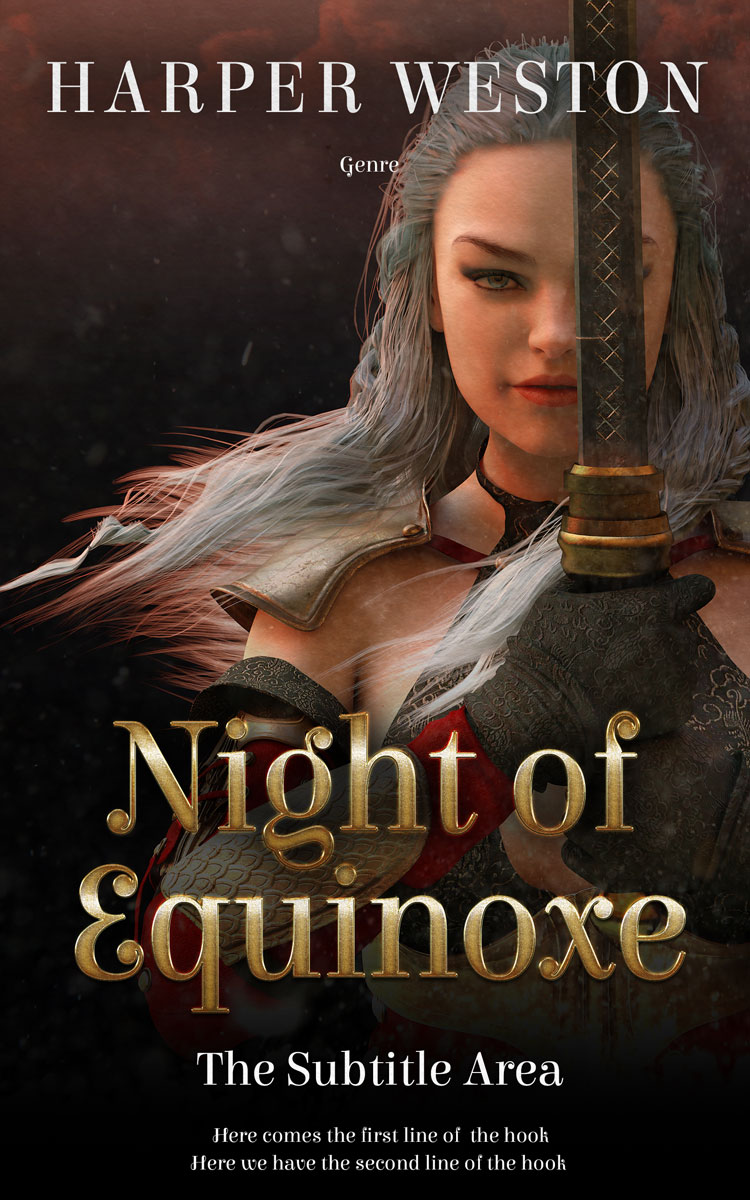 2D view of Premade Erotica Book Cover - Oil