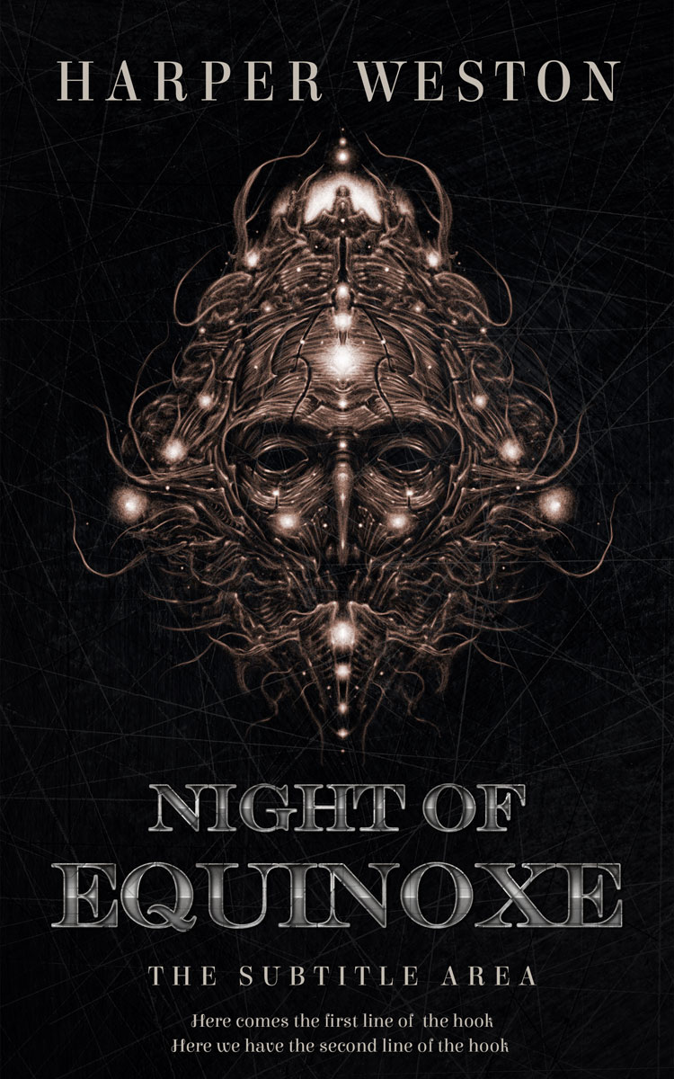 2D view of Premade Fantasy Book Cover - Cod Gray