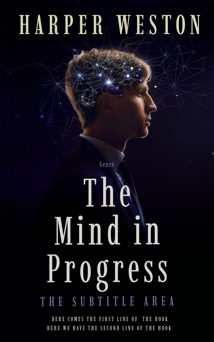 2D view of Premade Self-Improvement & Self-Help Book Cover - Ebony