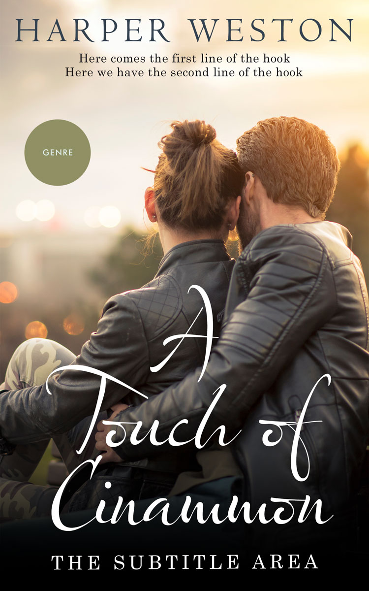 2D view of Premade Romance Book Cover - Almond