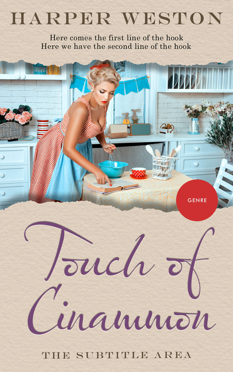 2D view of Premade Chick Lit Book Cover - Swirl