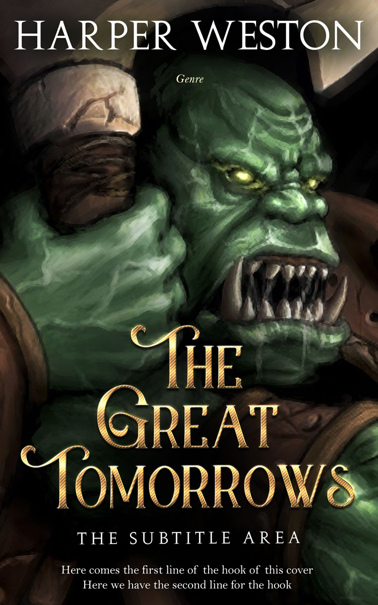 2D view of Premade Fantasy Book Cover - Log Cabin