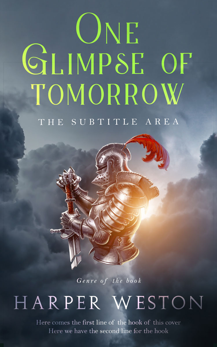 2D view of Premade Fantasy Book Cover - Shuttle Gray