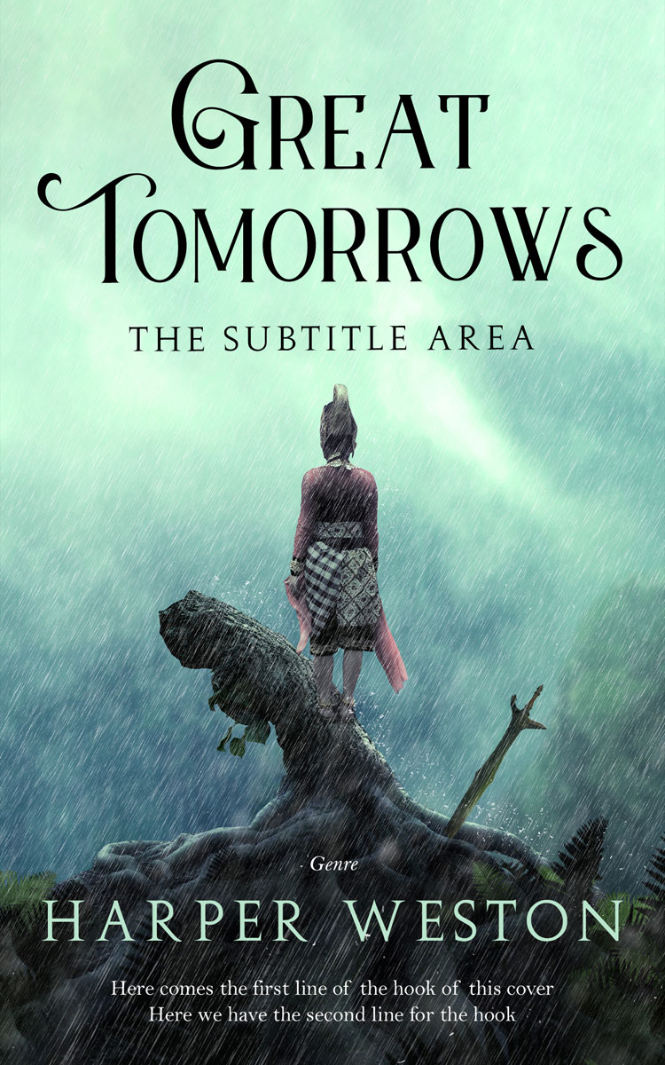 2D view of Premade Fantasy Book Cover - Fringy Flower