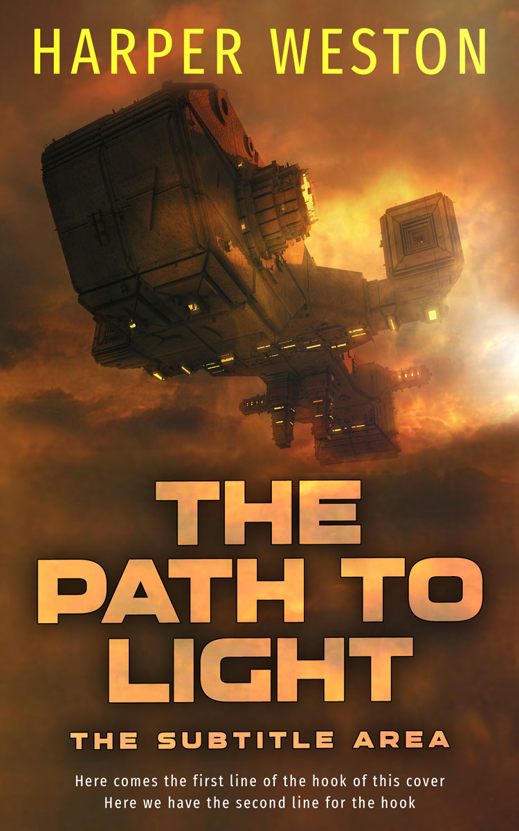 2D view of Premade Science Fiction Book Cover - Metallic Bronze