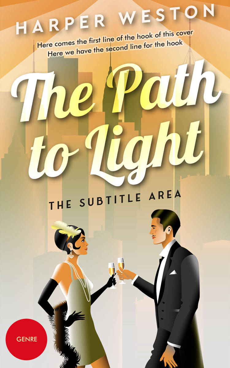 2D view of Premade Chick Lit Book Cover - Straw