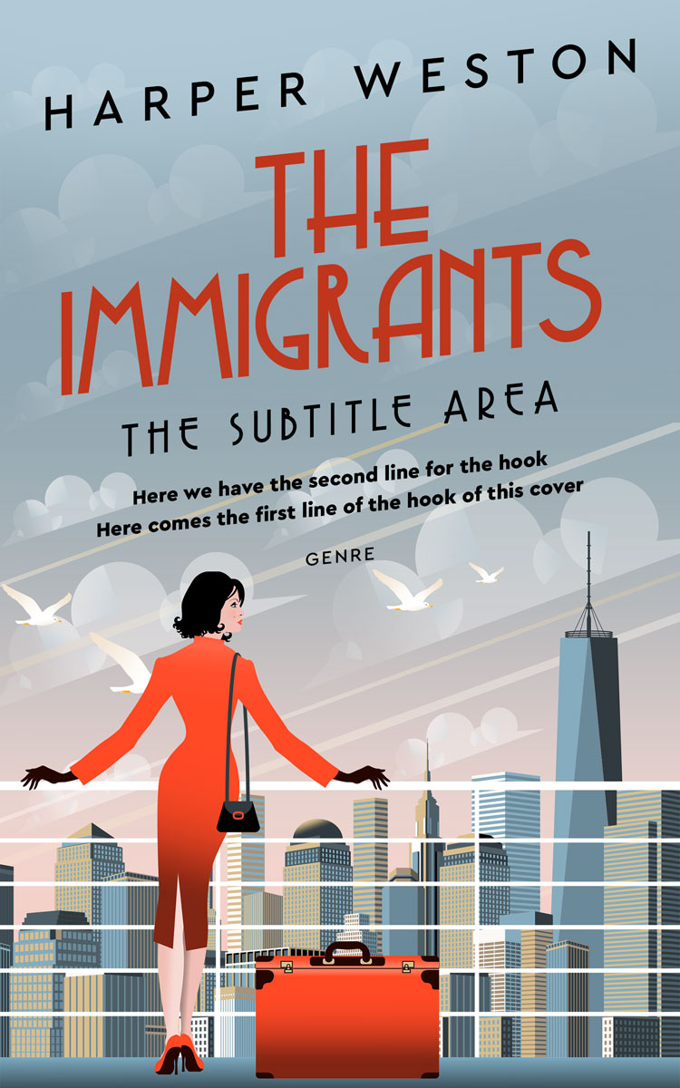 2D view of Premade Travel Book Cover - Tower Gray