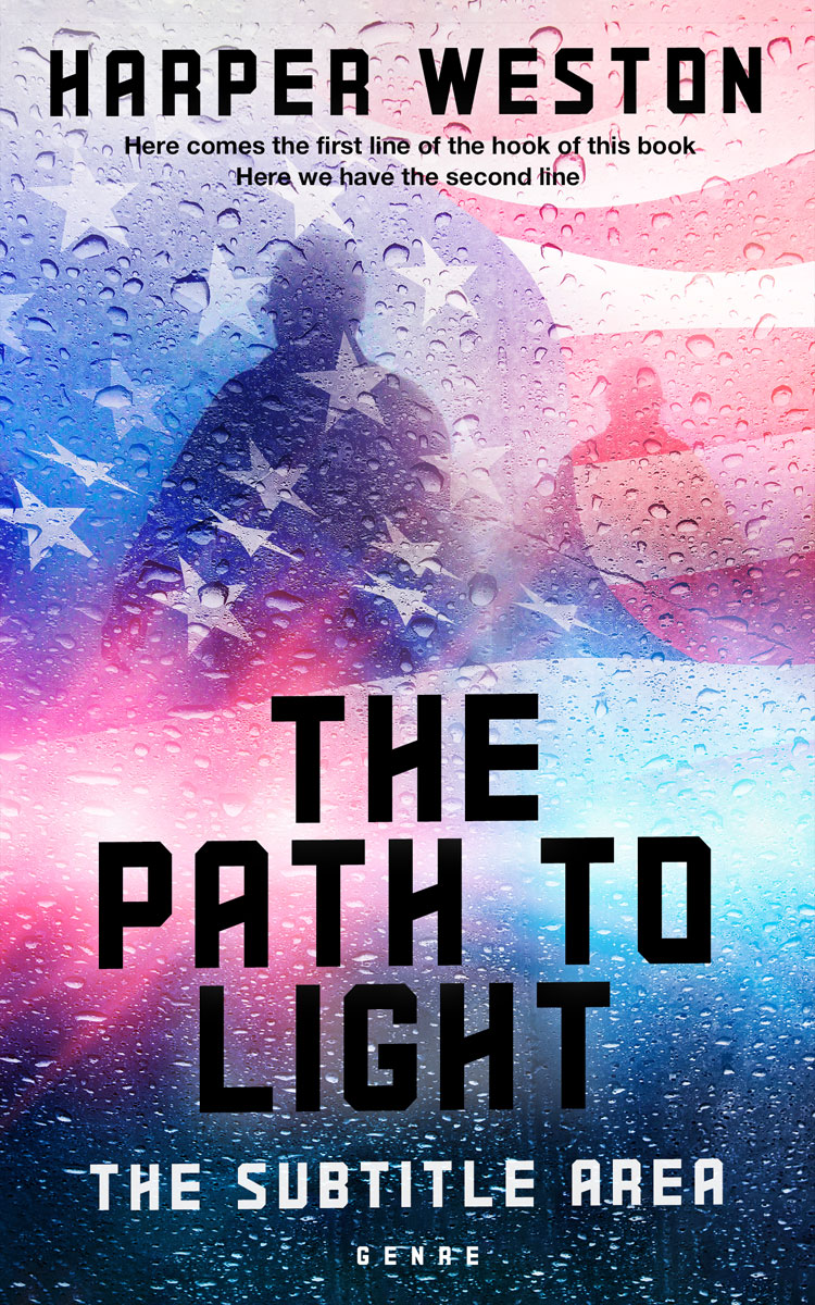 2D view of Premade Action & Adventure Book Cover - Bunting