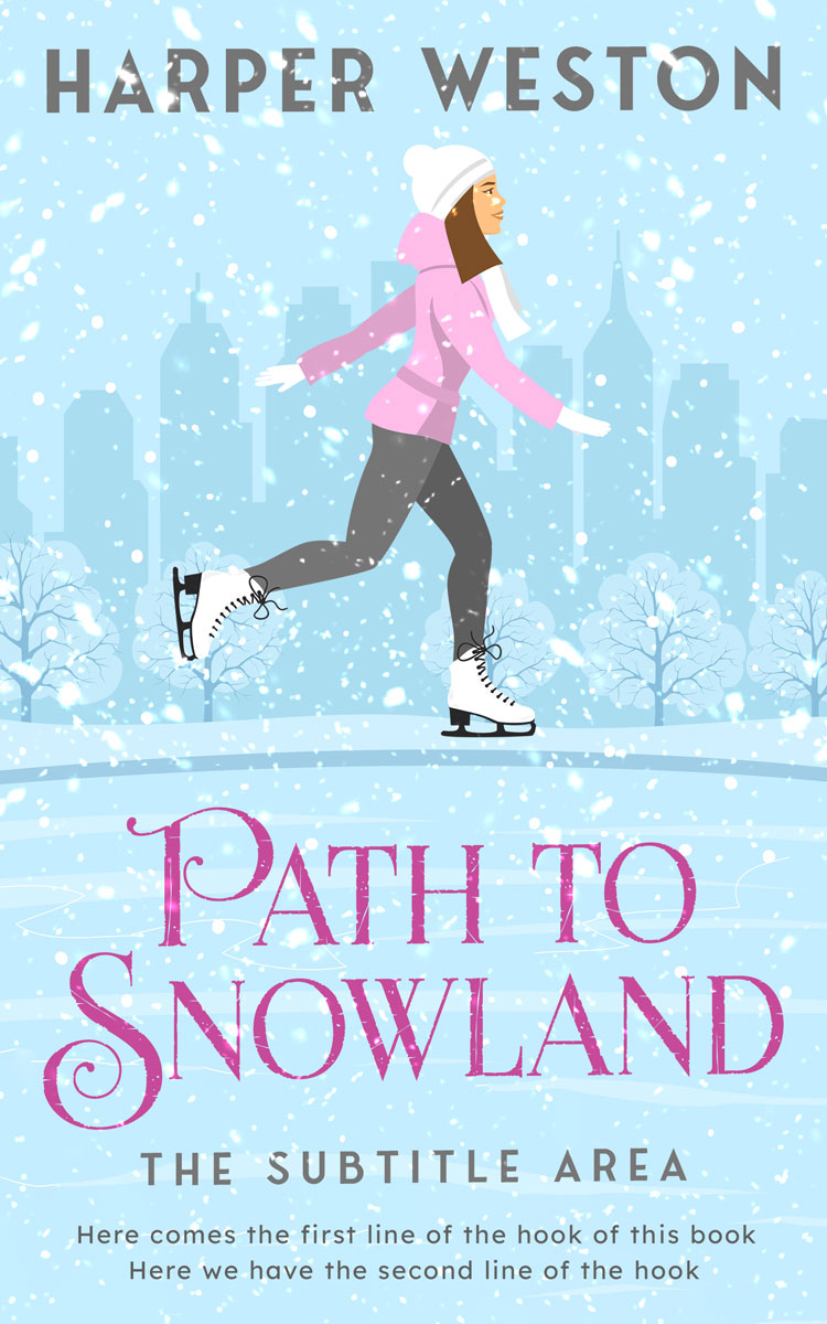 2D view of Premade Chick Lit Book Cover - Tropical Blue