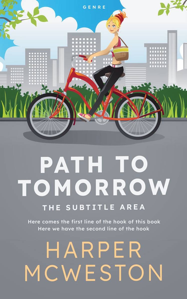 2D view of Premade Chick Lit Book Cover - Oslo Gray