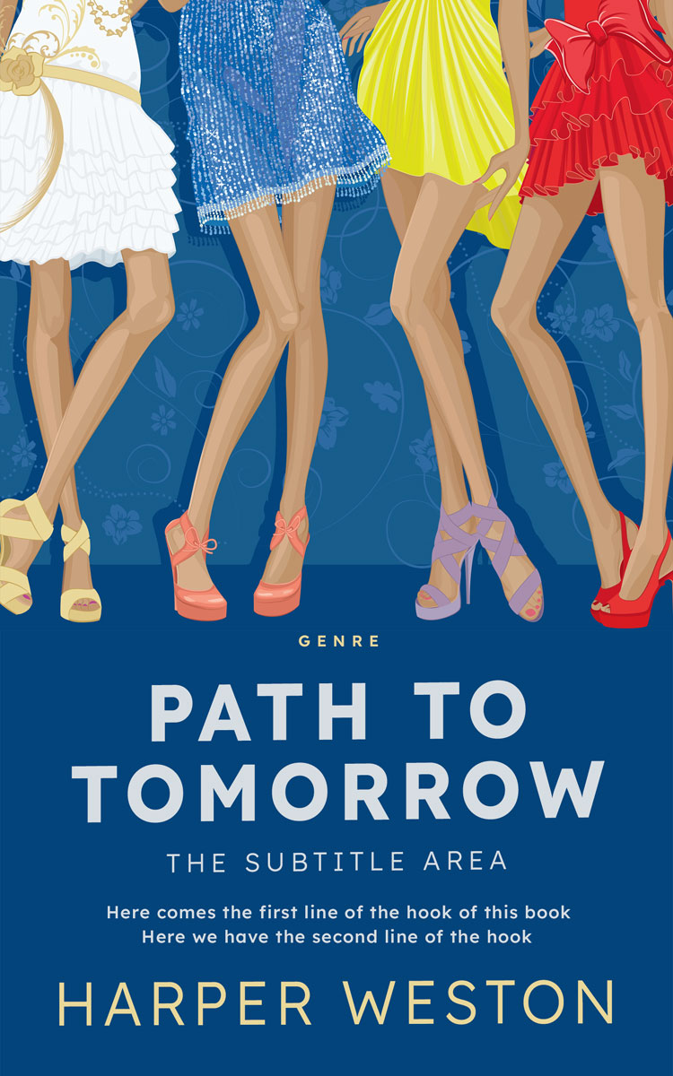 2D view of Premade Chick Lit Book Cover - Tan