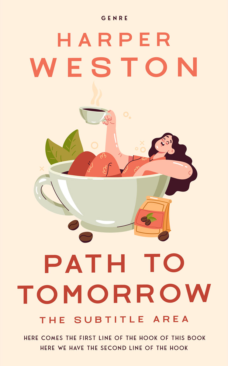 2D view of Premade Literary Fiction Book Cover - Citrine White