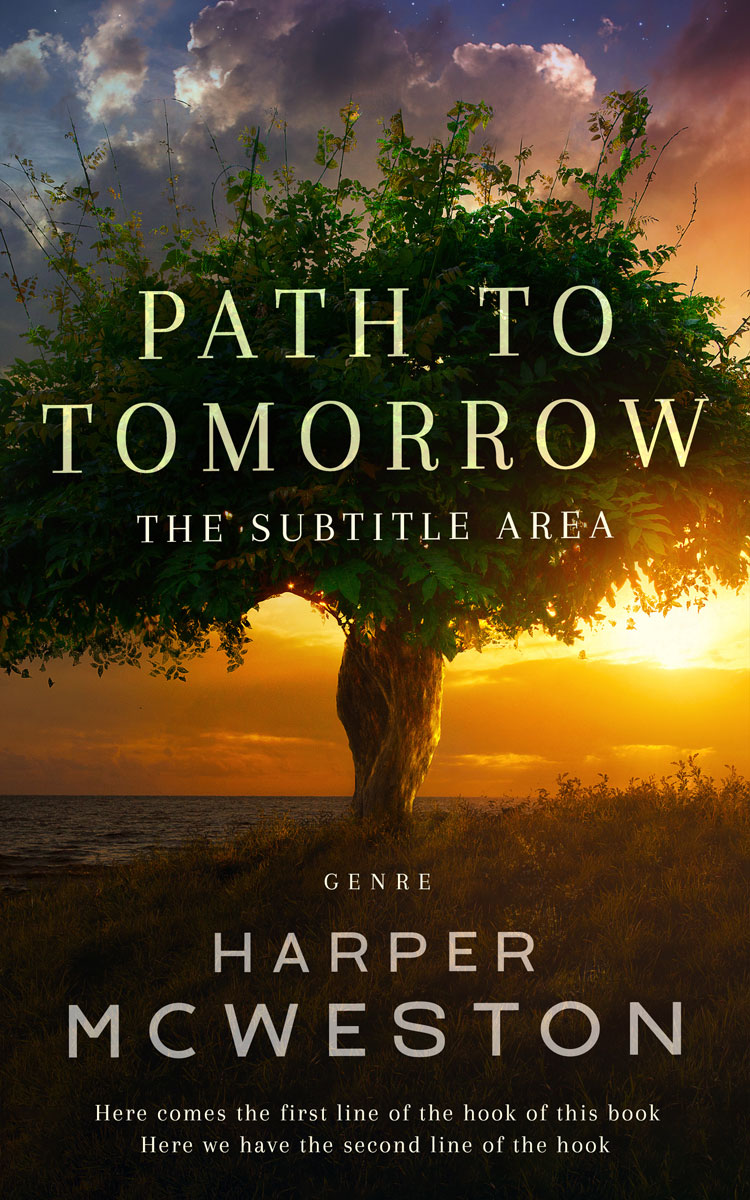 2D view of Premade Nature Book Cover - Oil