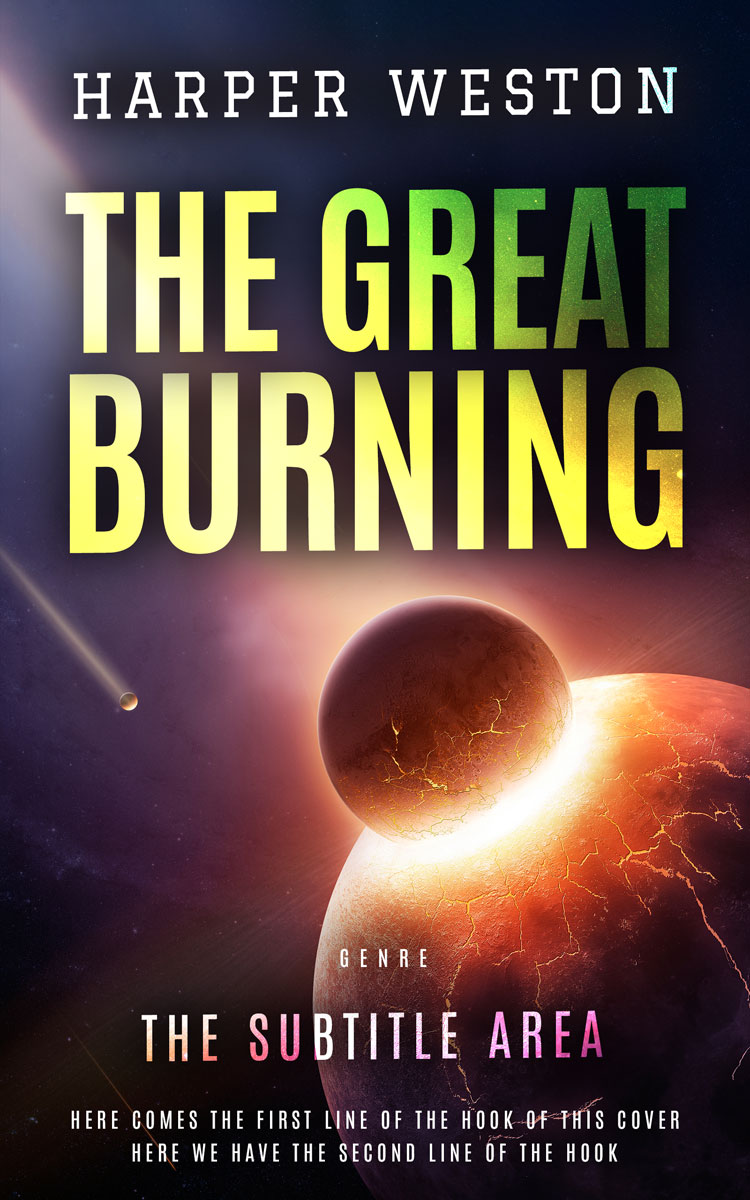 2D view of Premade Science Fiction Book Cover - Harvest Gold