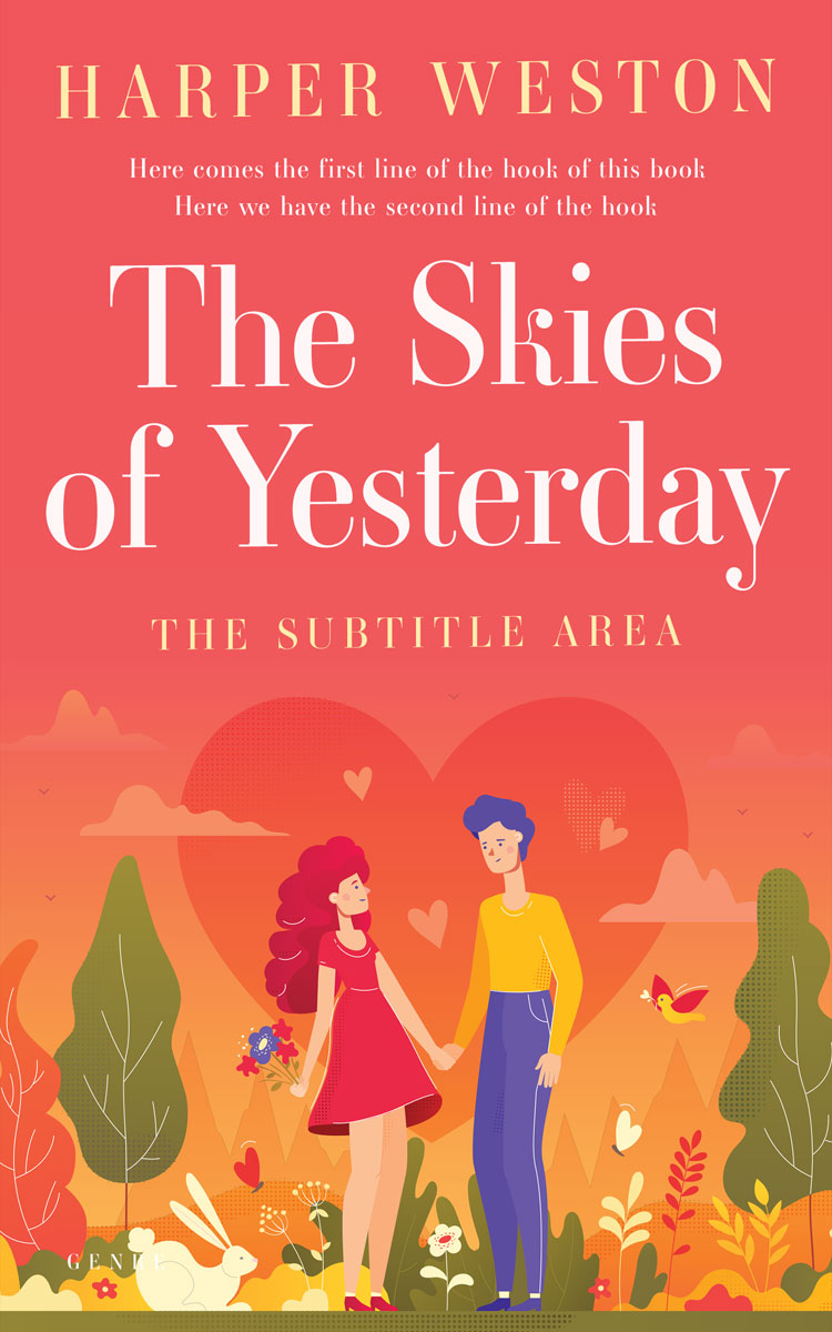 2D view of Premade Romance Book Cover - Burnt Sienna